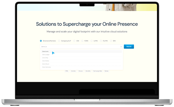 Advanced search interface
